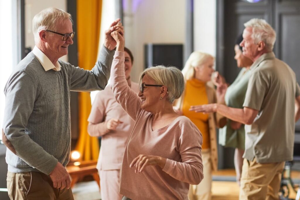 Seniors dancing together