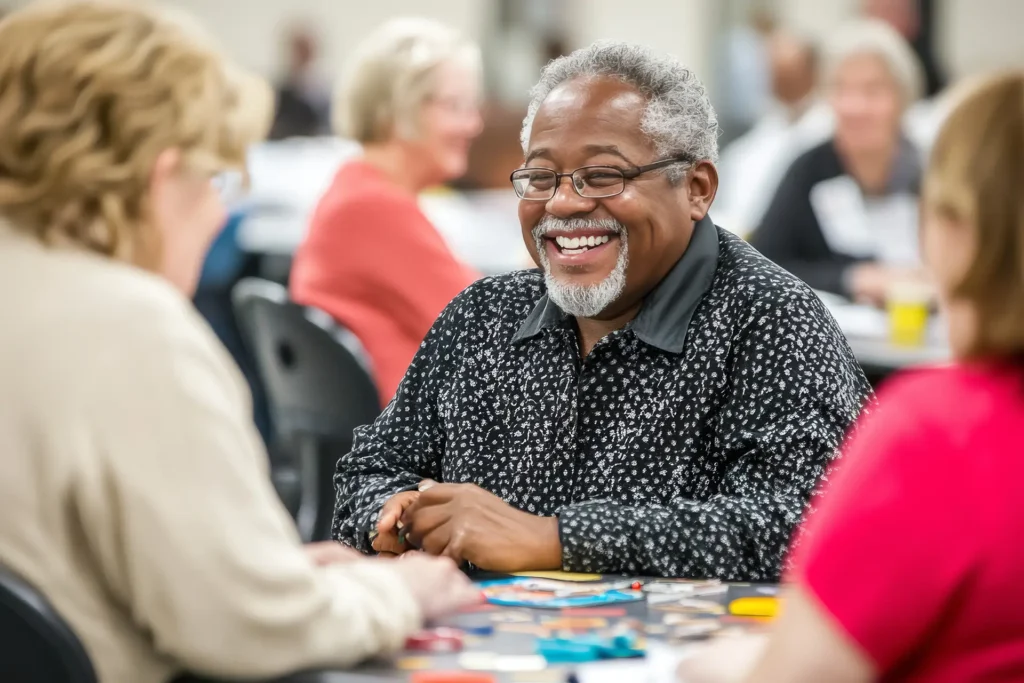 Seniors enjoying social activities