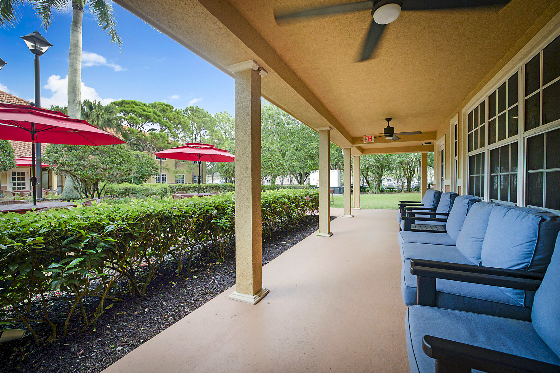 outdoor seating porch area at sonata coconut creek